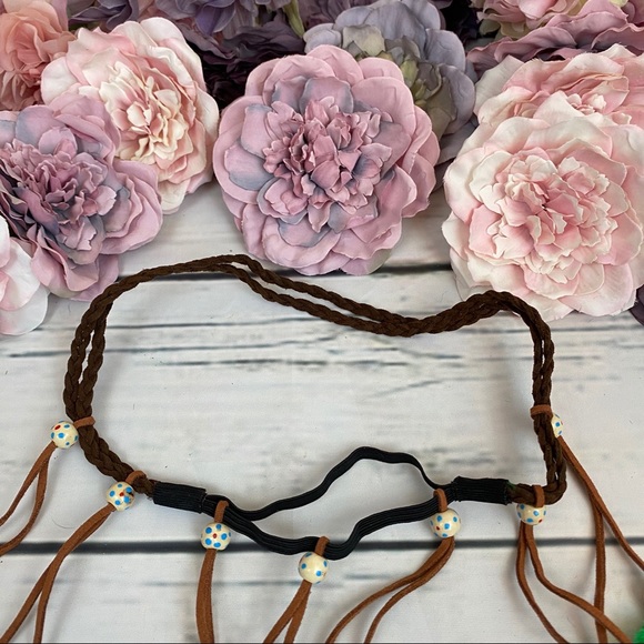 Boho Dark Green & Brown Feather Headdress - Picture 5 of 14